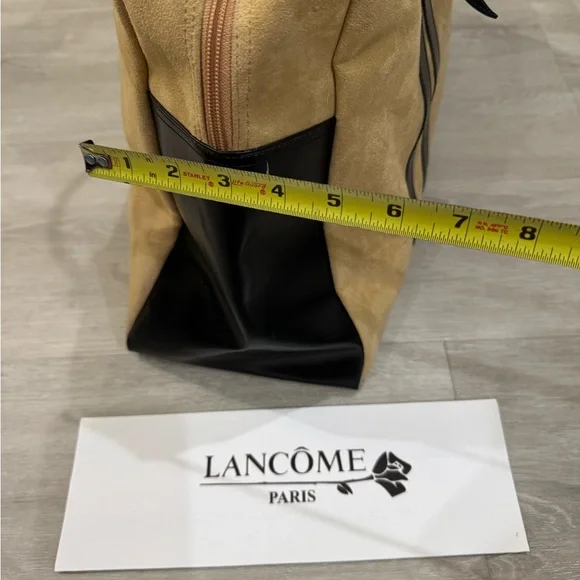 LANCÔME Large Tote/Hobo Bag - Faux Suede Calf Color With Black Bottom/Straps - Picture 5 of 12